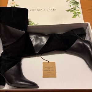 Chelsea & Violet Black Heeled Boots